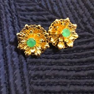 Banana Republic gold metal flower earrings